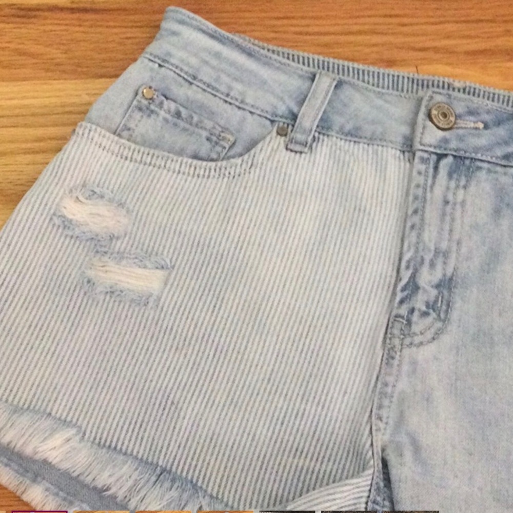 Rewash Blue Distressed Denim Shorts - Picture 5 of 9
